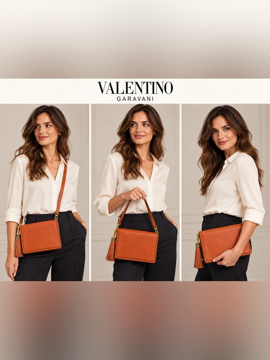 Valentino Garavani Handbags - Valentino Garavani genuine leather crossbody bag with tassel Vintage